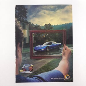 VTG Corvette C5 Advertising Print Ad Garage Wall Art Framed Display Armor All